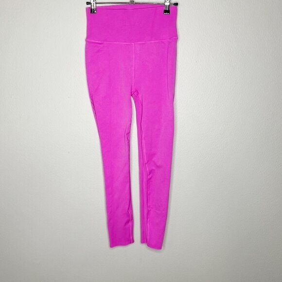 Fabletics Sculpt knit hot pink lattice side leggings size L - Picture 4 of 7